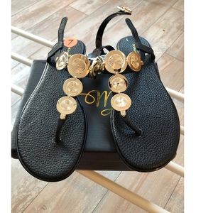 Black & Silver Bandolino Sandals